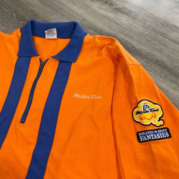 Vintage 90s Miller Lite Beer ‘Scratch ‘n Sniff Fantasies’ Longsleeve Polo Shirt - Picture 3 of 6